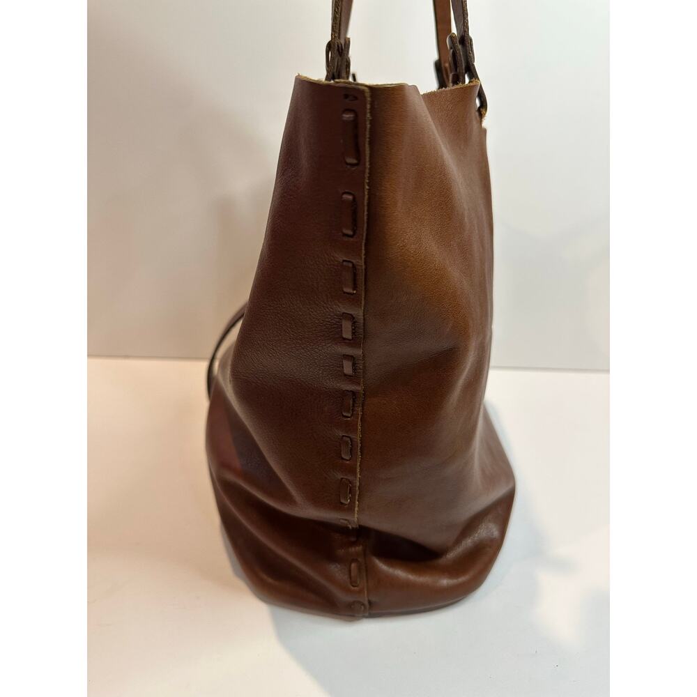 Madewell Marin Slouchy Leather Tote Bag Brown 14x15x7 Minimalist Everyday Bag - Picture 5 of 15